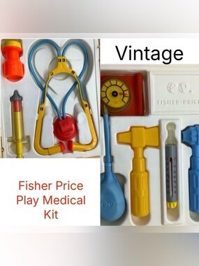 Vintage Fisher Price Pretend Play Medical Kit Case and Original Tools 🩺READ